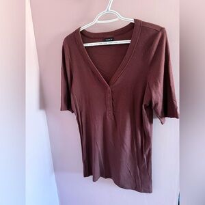 Torrid Women's Burgundy V-Neck Top